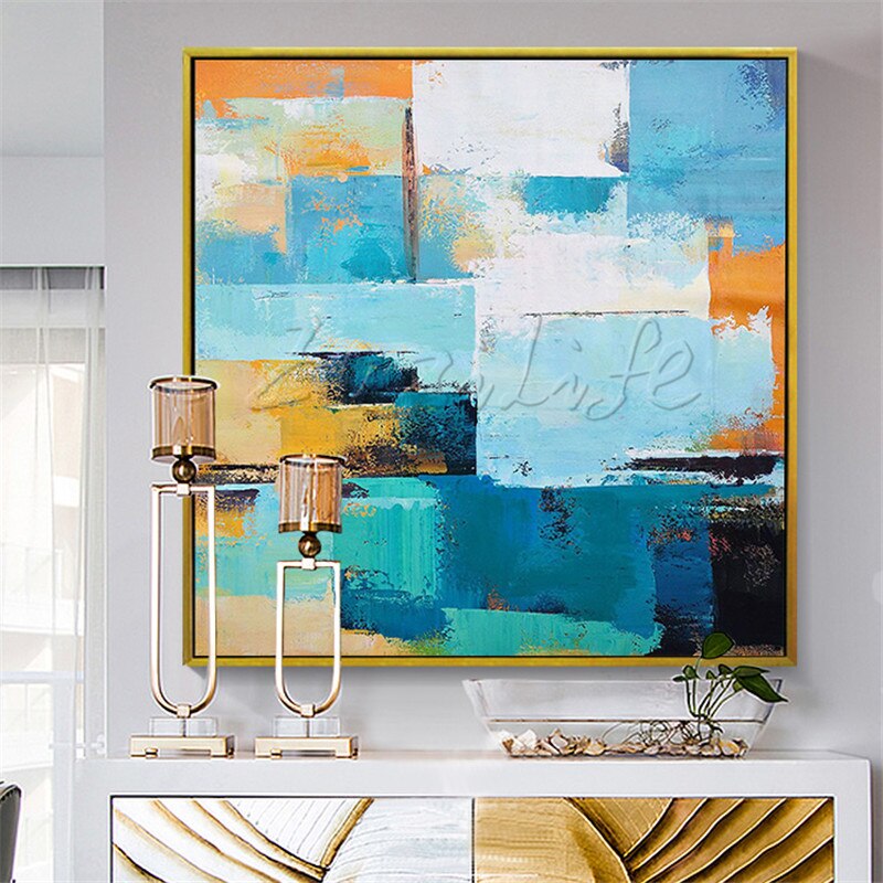 Pintura al &oacute;leo sobre lienzo pintada a mano, cuadros abstractos modernos grandes, decoraci&oacute;n del hogar, cuadros art&iacute;sticos de pared quadro para sala de estar
