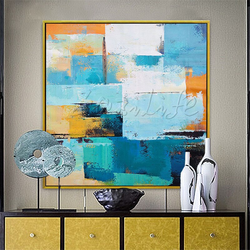 Pintura al &oacute;leo sobre lienzo pintada a mano, cuadros abstractos modernos grandes, decoraci&oacute;n del hogar, cuadros art&iacute;sticos de pared quadro para sala de estar