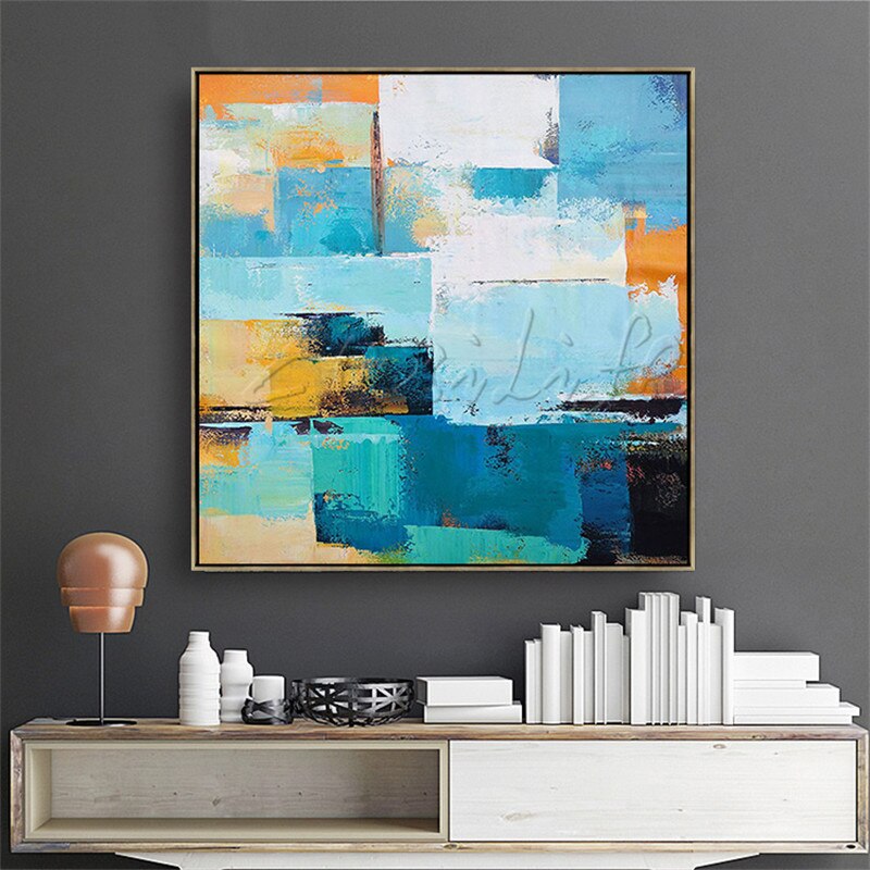 Pintura al &oacute;leo sobre lienzo pintada a mano, cuadros abstractos modernos grandes, decoraci&oacute;n del hogar, cuadros art&iacute;sticos de pared quadro para sala de estar