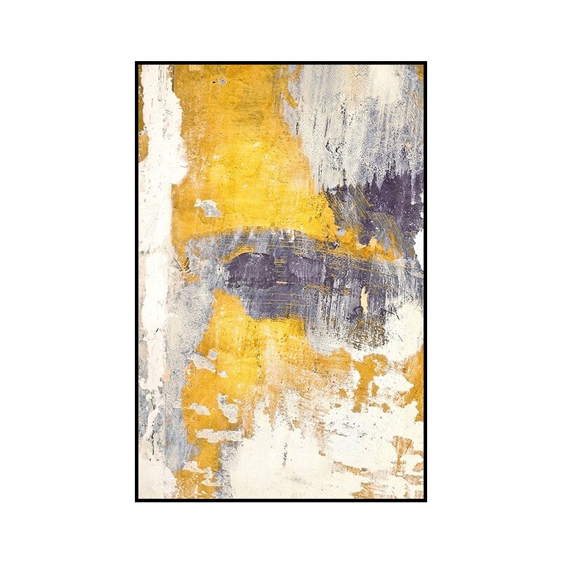 Cuadros de pintura al &oacute;leo de lienzo decoraci&oacute;n amarilla abstracta, pintura n&oacute;rdica acr&iacute;lica, im&aacute;genes art&iacute;sticas de pared para sala de estar y hogar, decor61