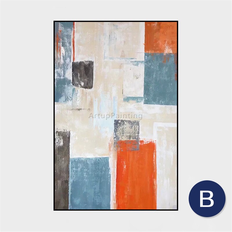 Pintura al &oacute;leo sobre lienzo para decoraci&oacute;n del hogar, cuadro abstracto de acr&iacute;lico azul n&oacute;rdico, arte de pared, im&aacute;genes para sala de estar, decoraci&oacute;n 62