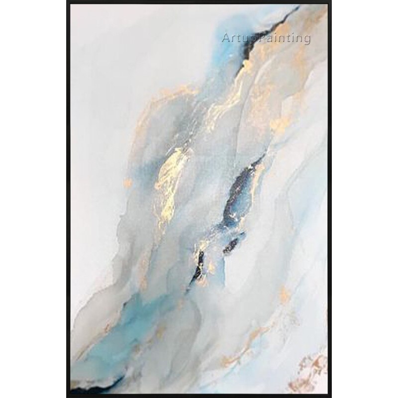 Pintura acr&iacute;lica abstracta de color claro pintada a mano, lienzo de pintura al &oacute;leo, im&aacute;genes art&iacute;sticas de pared para decoraci&oacute;n de caudros del hogar
