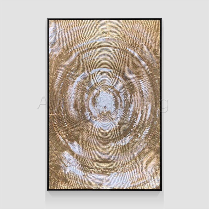 Pintura al &oacute;leo de oro abstracta moderna sobre lienzo pintura acr&iacute;lica pared arte im&aacute;genes en vivo para sala de estar hogar Caudros Decoraci&oacute;n
