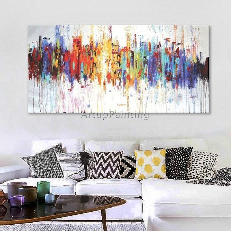 Pintura al &oacute;leo abstracta para sala de estar, cuadros, decoraci&oacute;n, lienzo acr&iacute;lico, arte de pared