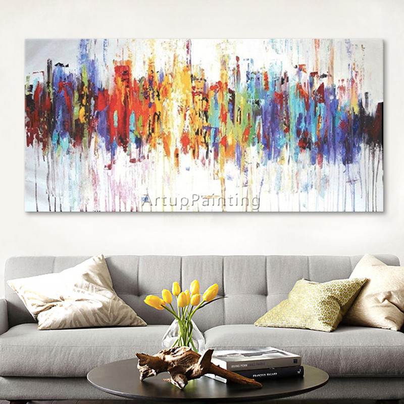 Pintura al &oacute;leo abstracta para sala de estar, cuadros, decoraci&oacute;n, lienzo acr&iacute;lico, arte de pared