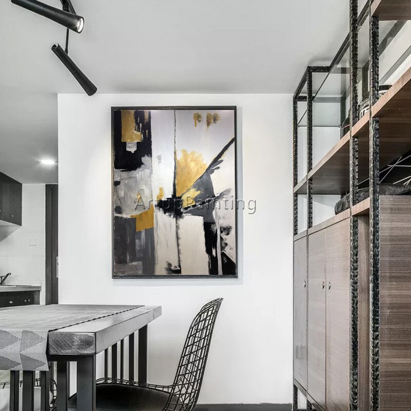 Pintura al &oacute;leo sobre lienzo para decoraci&oacute;n del hogar, pinturas acr&iacute;licas de color abstracto moderna, cuadros art&iacute;sticos de pared para sala de estar