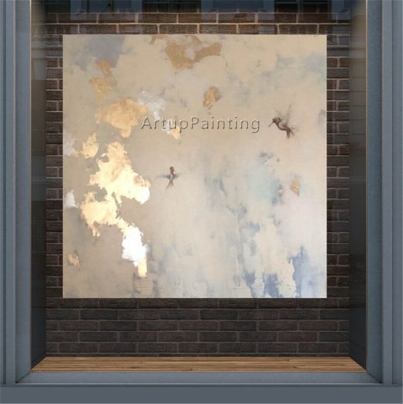 Pintura en lienzo de estilo n&oacute;rdico para decoraci&oacute;n de sala de estar, pintura acr&iacute;lica dorada, arte abstracto moderno para pared, caudros, 94