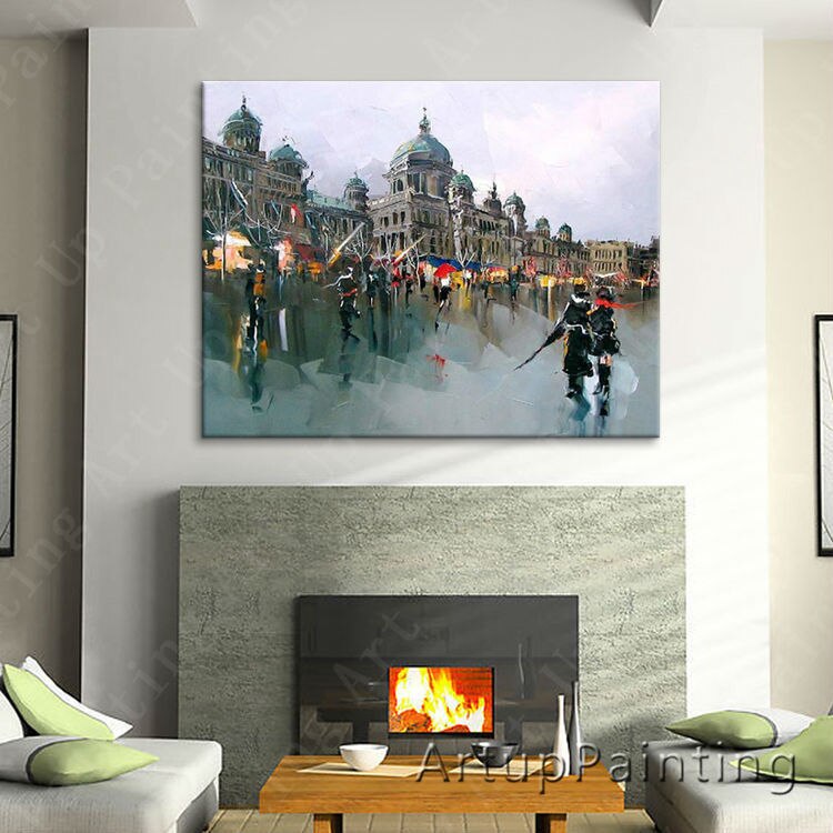 Pintura de arte callejero de Par&iacute;s, decoraci&oacute;n del hogar, pintura al &oacute;leo, im&aacute;genes de pared para sala de estar, pintura de Arte de pared, paint4