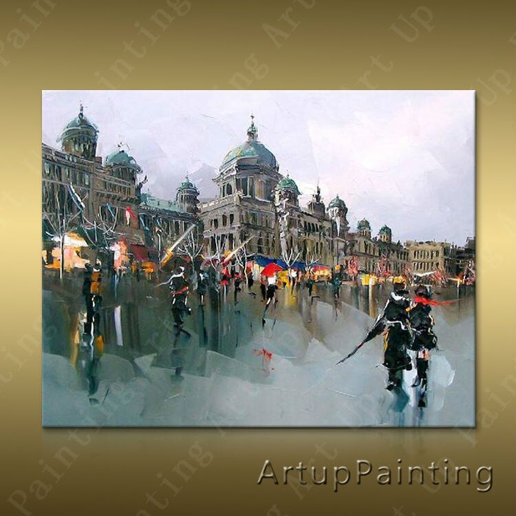 Pintura de arte callejero de Par&iacute;s, decoraci&oacute;n del hogar, pintura al &oacute;leo, im&aacute;genes de pared para sala de estar, pintura de Arte de pared, paint4