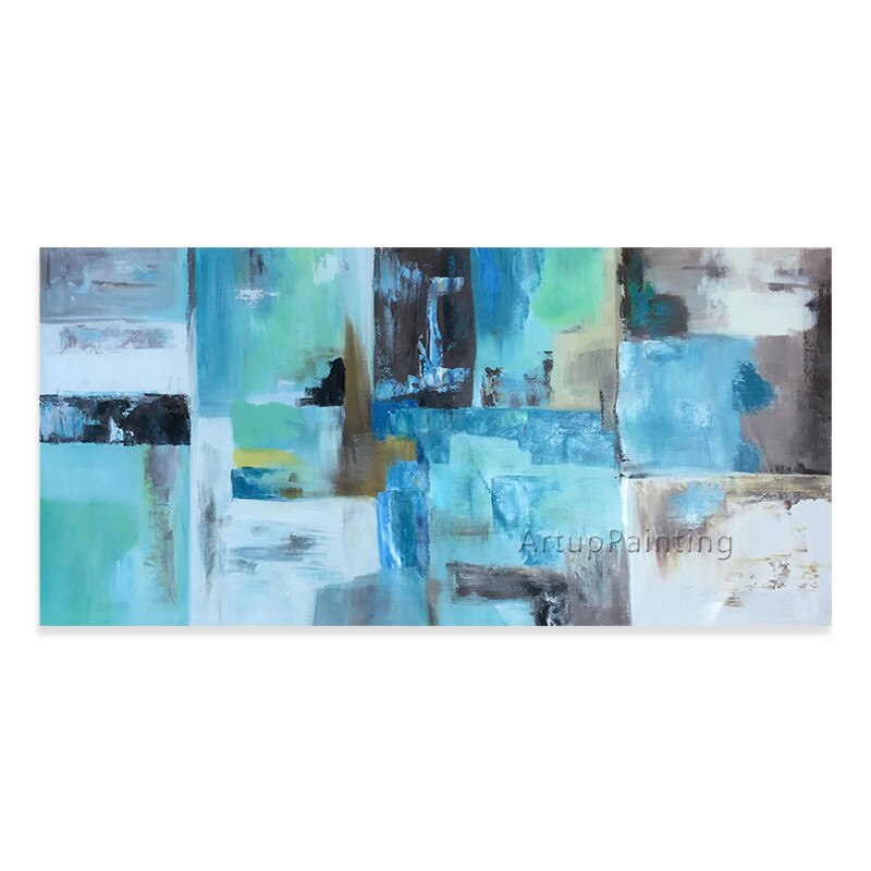 Pintura al &oacute;leo sobre lienzo de color azul cielo, cuadro abstracto moderno, cuadros de caudros, decoraci&oacute;n art&iacute;stica de pared para sala de estar, decoraci&oacute;n 21