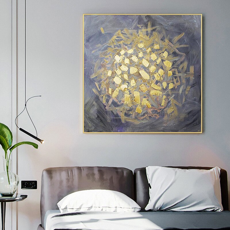 Lienzo de arte de pared pintado a mano, pintura al &oacute;leo, cuadros decorativos para sala de estar, decoraci&oacute;n