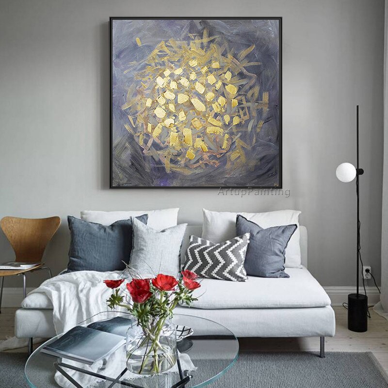 Lienzo de arte de pared pintado a mano, pintura al &oacute;leo, cuadros decorativos para sala de estar, decoraci&oacute;n