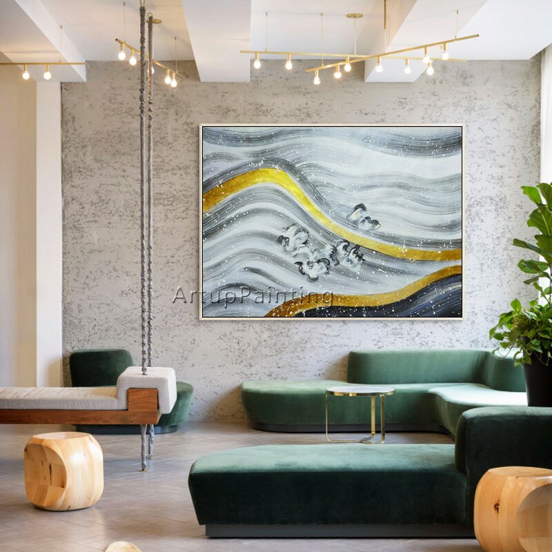 Pintura en lienzo para sala de estar, cuadros acr&iacute;licos de arte de pared, decoraci&oacute;n moderna para el hogar, color abstracto, decoraci&oacute;n 11