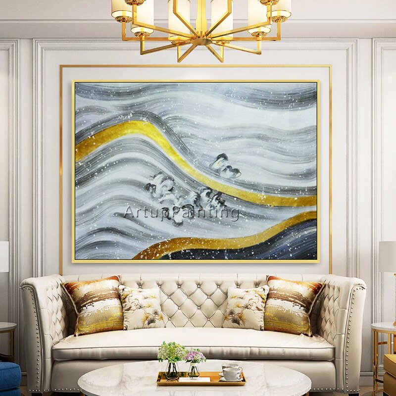 Pintura en lienzo para sala de estar, cuadros acr&iacute;licos de arte de pared, decoraci&oacute;n moderna para el hogar, color abstracto, decoraci&oacute;n 11
