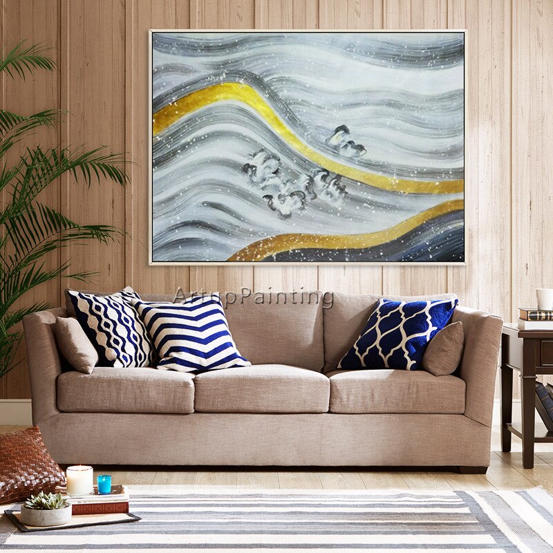 Pintura en lienzo para sala de estar, cuadros acr&iacute;licos de arte de pared, decoraci&oacute;n moderna para el hogar, color abstracto, decoraci&oacute;n 11