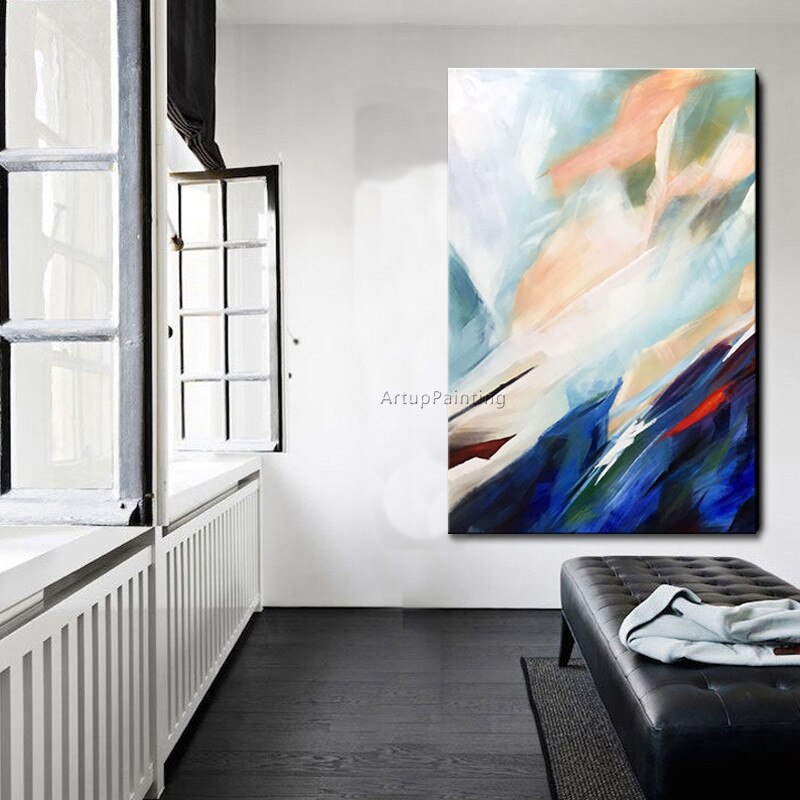 Pintura de la lona pintura de acr&iacute;lico, arte de pared para sala de decoraci&oacute;n para el hogar moderno abstracto quadro cuadros decoracion85