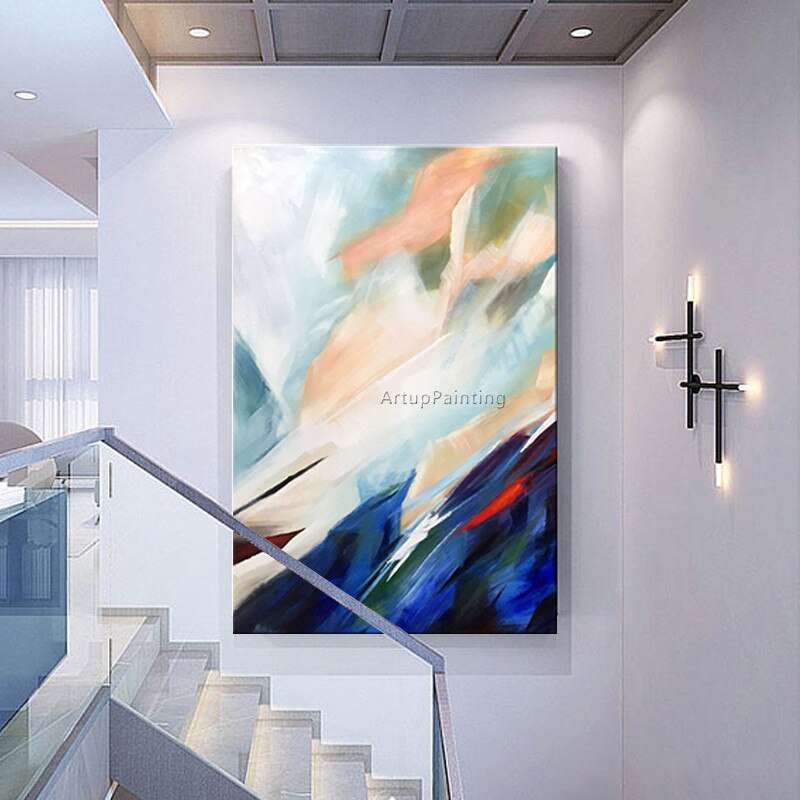 Pintura de la lona pintura de acr&iacute;lico, arte de pared para sala de decoraci&oacute;n para el hogar moderno abstracto quadro cuadros decoracion85
