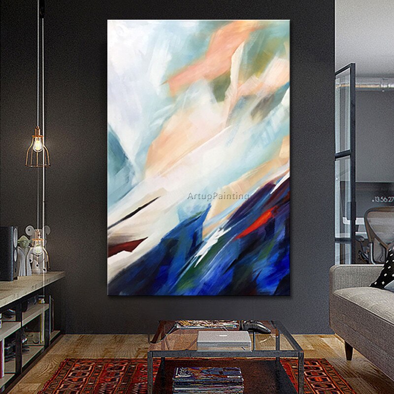 Pintura de la lona pintura de acr&iacute;lico, arte de pared para sala de decoraci&oacute;n para el hogar moderno abstracto quadro cuadros decoracion85