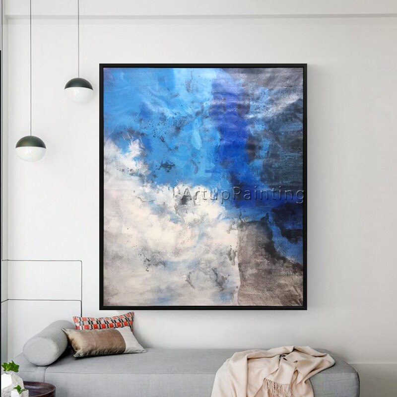Pintura en lienzo para sala de estar, cuadros acr&iacute;licos de arte de pared, decoraci&oacute;n moderna para el hogar, color abstracto, decoraci&oacute;n 02