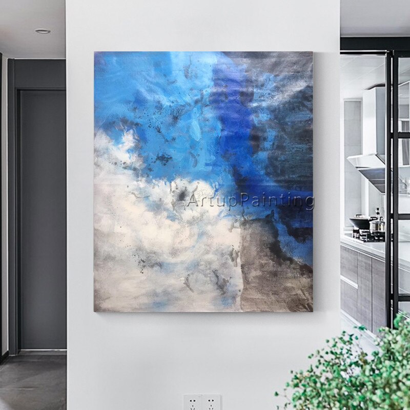 Pintura en lienzo para sala de estar, cuadros acr&iacute;licos de arte de pared, decoraci&oacute;n moderna para el hogar, color abstracto, decoraci&oacute;n 02