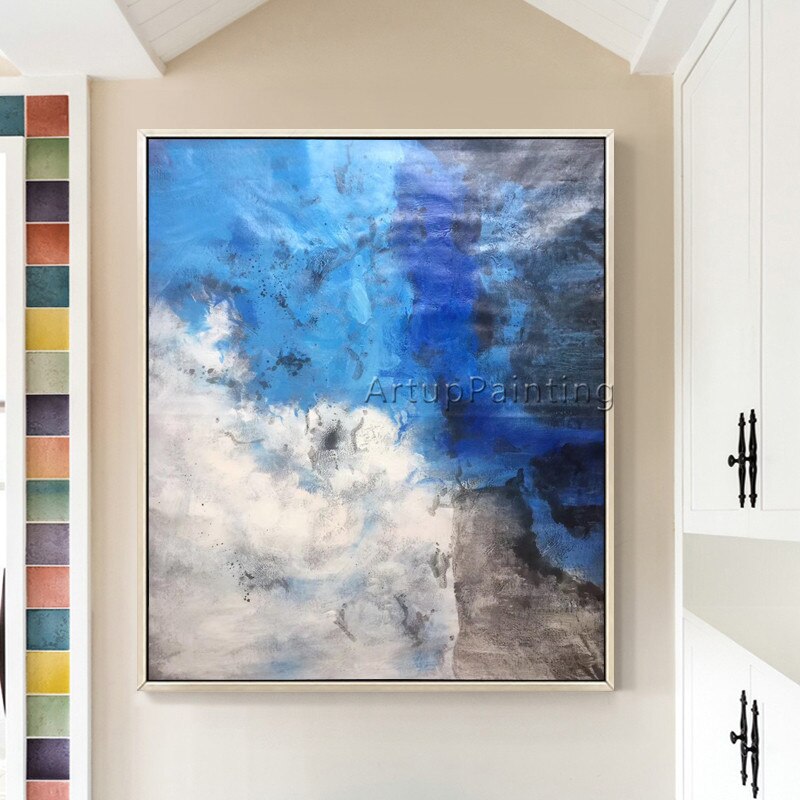 Pintura en lienzo para sala de estar, cuadros acr&iacute;licos de arte de pared, decoraci&oacute;n moderna para el hogar, color abstracto, decoraci&oacute;n 02