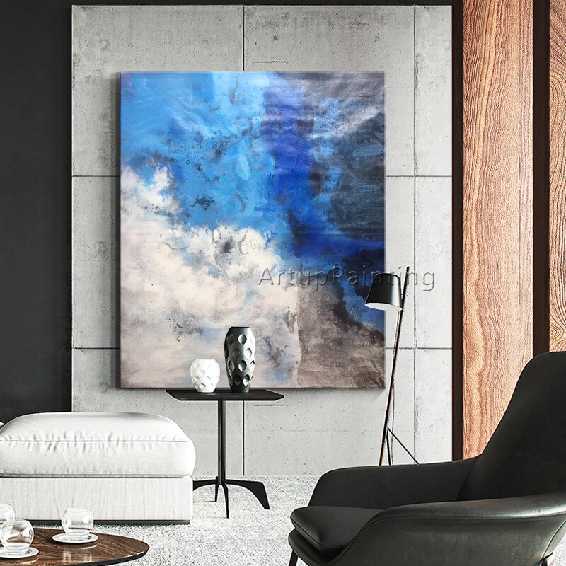 Pintura en lienzo para sala de estar, cuadros acr&iacute;licos de arte de pared, decoraci&oacute;n moderna para el hogar, color abstracto, decoraci&oacute;n 02