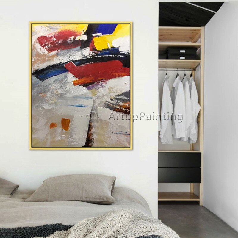 Pintura en lienzo para sala de estar, cuadros acr&iacute;licos de Arte de pared, decoraci&oacute;n moderna del hogar, color abstracto, decoraci&oacute;n 03