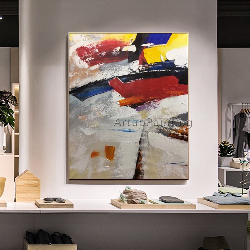 Pintura en lienzo para sala de estar, cuadros acr&iacute;licos de Arte de pared, decoraci&oacute;n moderna del hogar, color abstracto, decoraci&oacute;n 03