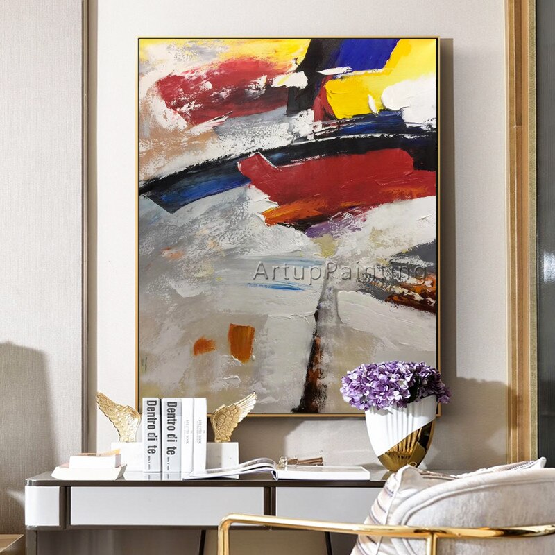 Pintura en lienzo para sala de estar, cuadros acr&iacute;licos de Arte de pared, decoraci&oacute;n moderna del hogar, color abstracto, decoraci&oacute;n 03