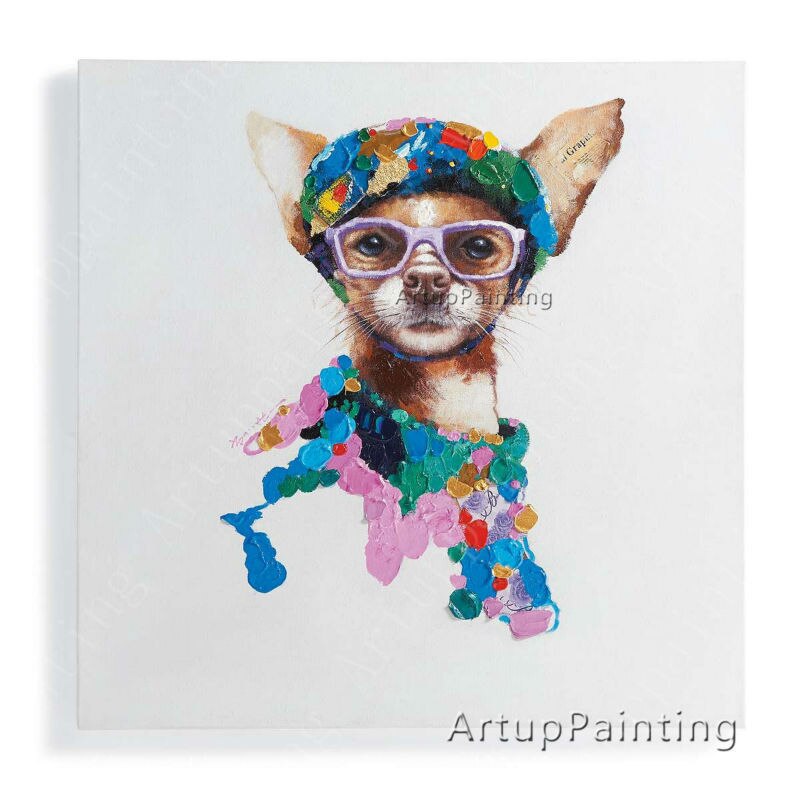 Pintura al &oacute;leo sobre lienzo de gato, im&aacute;genes de pared, arte de pared para sala de estar, cuchillo de platattle, moderno, abstracto, pintado a mano 1