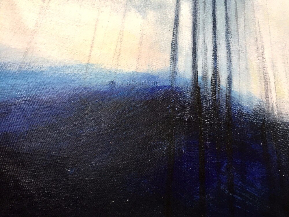 Lienzo de estilo n&oacute;rdico para decoraci&oacute;n del hogar, pintura al &oacute;leo acr&iacute;lica abstracta moderna, arte de pared grande pintado a mano, azul y gris, para sala de estar