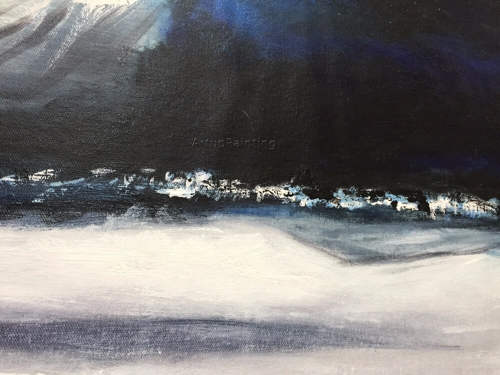 Lienzo de estilo n&oacute;rdico para decoraci&oacute;n del hogar, pintura al &oacute;leo acr&iacute;lica abstracta moderna, arte de pared grande pintado a mano, azul y gris, para sala de estar