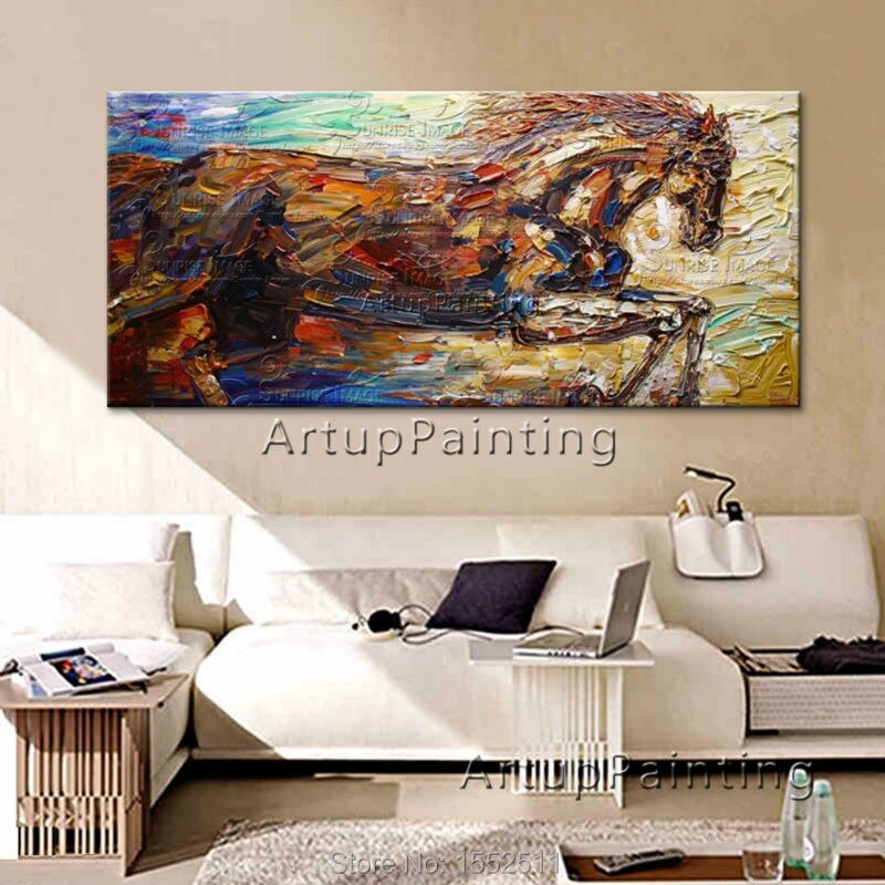 Pinturas al óleo modernas y abstractas de caballos pintadas a mano sobre lienzo, imágenes de animales pop art para pared, decoración del hogar y sala de estar, quadros Pinturas al óleo modernas y abstractas de caballos pintadas a mano sobre lienzo, imágenes de animales pop art para pared, decoración del hogar y sala de estar, quadros