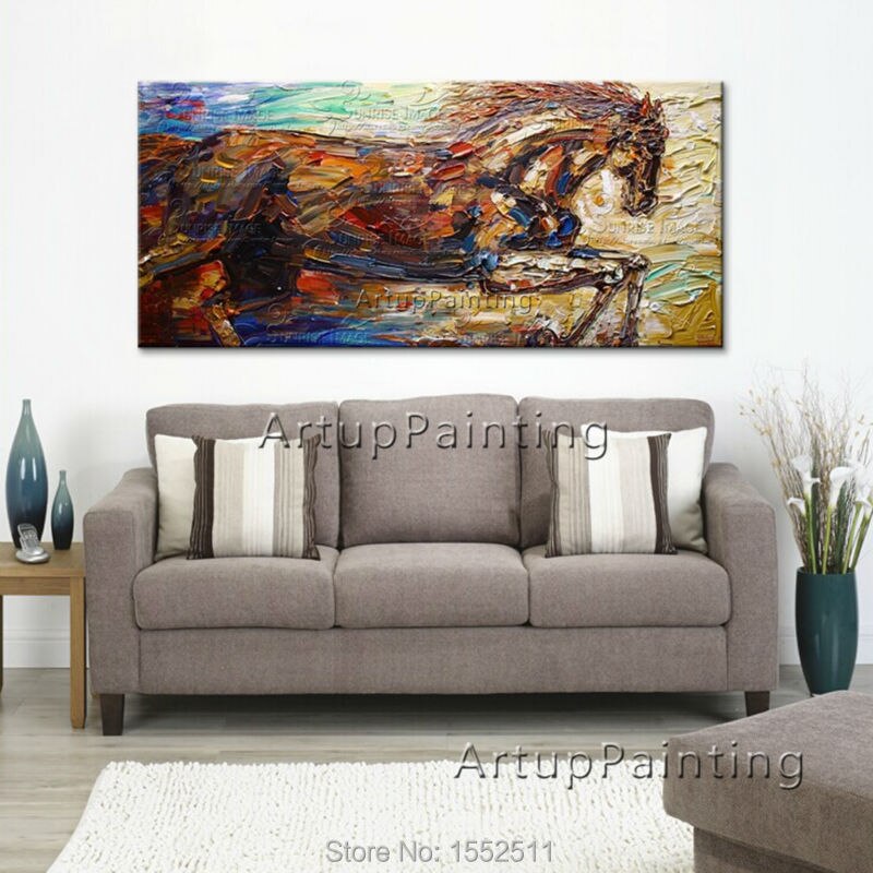 Pinturas al óleo modernas y abstractas de caballos pintadas a mano sobre lienzo, imágenes de animales pop art para pared, decoración del hogar y sala de estar, quadros Pinturas al óleo modernas y abstractas de caballos pintadas a mano sobre lienzo, imágenes de animales pop art para pared, decoración del hogar y sala de estar, quadros