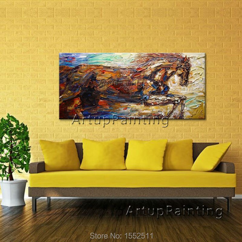 Pinturas al óleo modernas y abstractas de caballos pintadas a mano sobre lienzo, imágenes de animales pop art para pared, decoración del hogar y sala de estar, quadros Pinturas al óleo modernas y abstractas de caballos pintadas a mano sobre lienzo, imágenes de animales pop art para pared, decoración del hogar y sala de estar, quadros