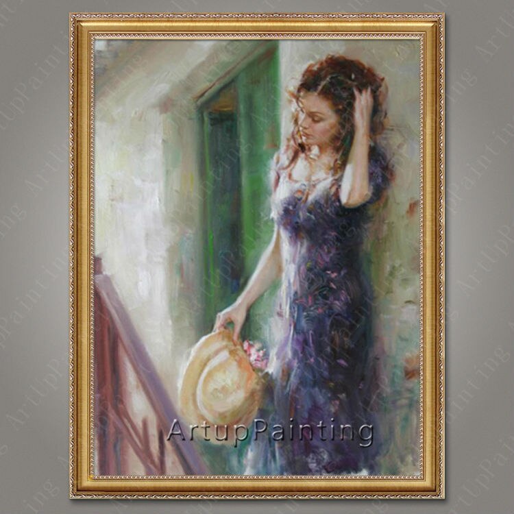 Pintura al &oacute;leo de bailarina flamenca espa&ntilde;ola, pintura al &oacute;leo de mujer latina sobre lienzo de alta calidad, pintada a mano, pintura latina 23