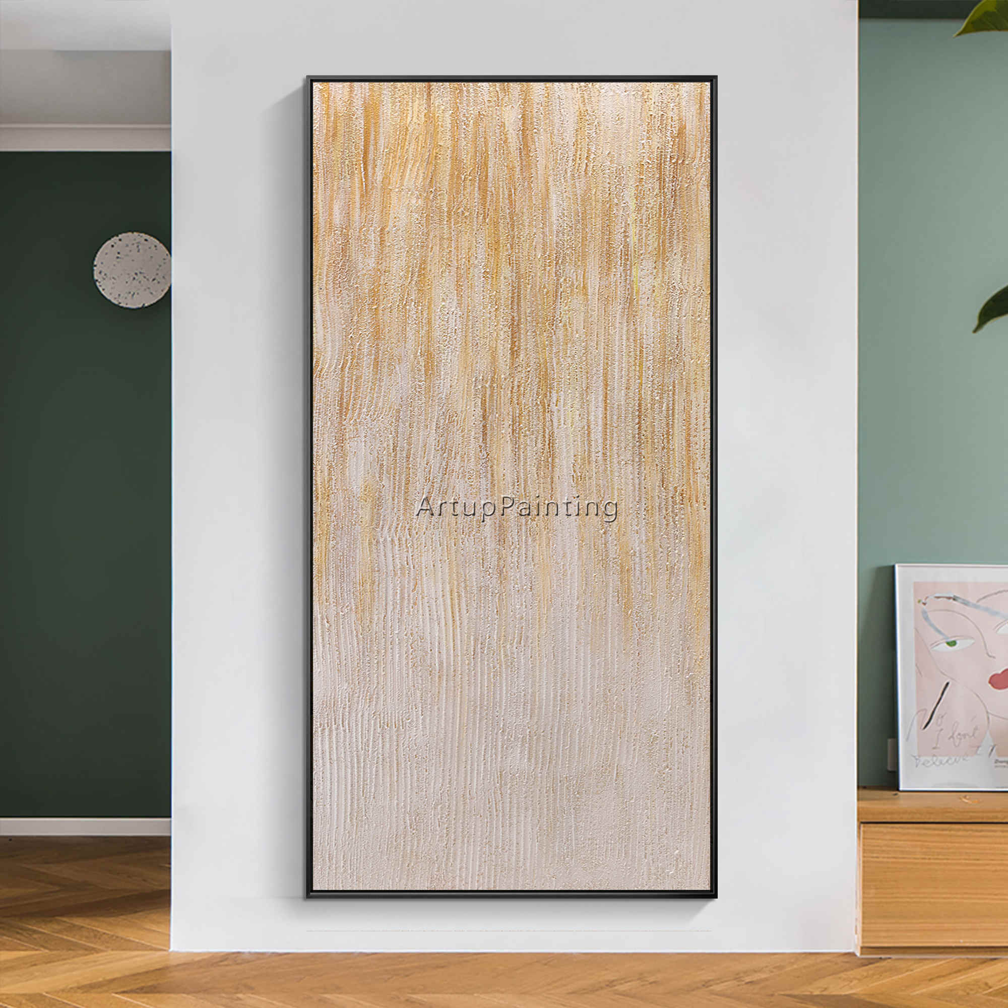 Lienzo abstracto moderno para decoraci&oacute;n del hogar, pintura al &oacute;leo hecha a mano, acr&iacute;lico blanco, imagen art&iacute;stica de pared grande para decoraci&oacute;n del hogar