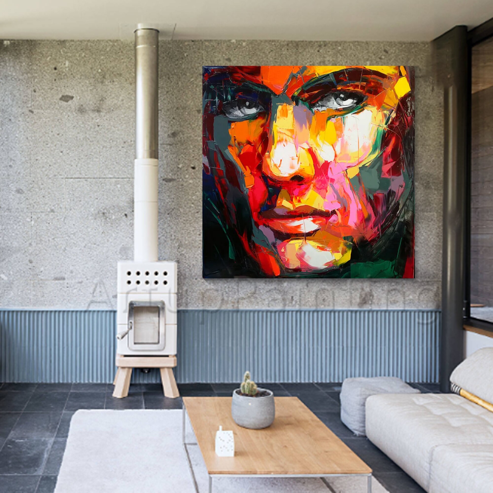 Paleta de pintura al &oacute;leo de retrato, cuchillo de cara, figura de Impasto sobre lienzo pintada a mano, francotirador, Nielly 20