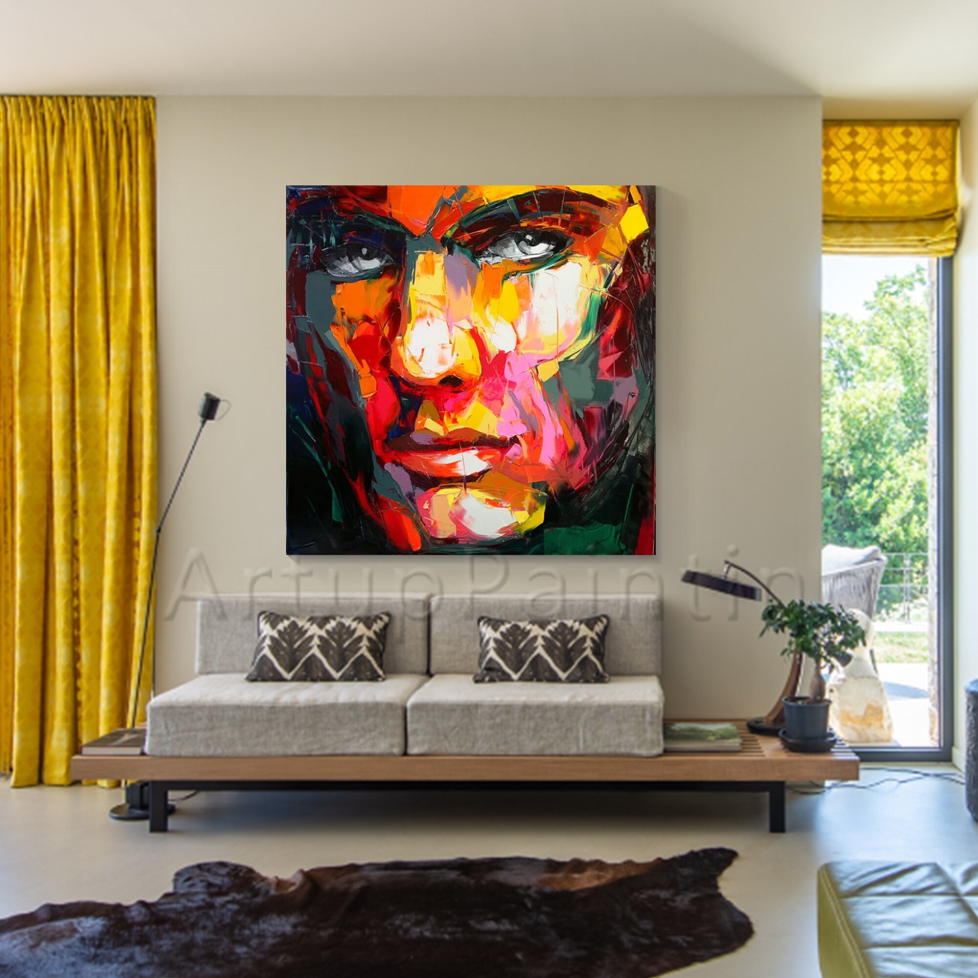 Paleta de pintura al &oacute;leo de retrato, cuchillo de cara, figura de Impasto sobre lienzo pintada a mano, francotirador, Nielly 20