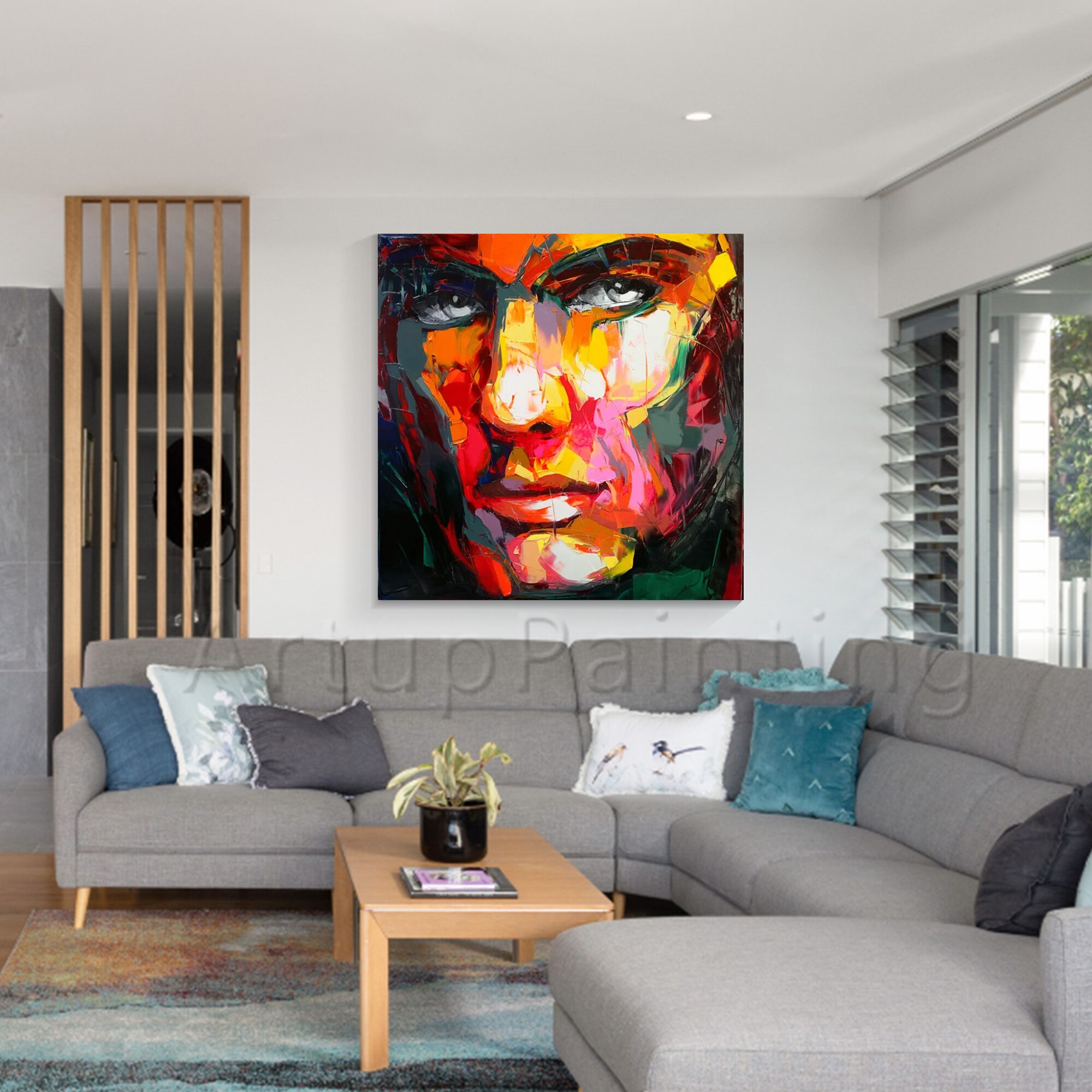 Paleta de pintura al &oacute;leo de retrato, cuchillo de cara, figura de Impasto sobre lienzo pintada a mano, francotirador, Nielly 20