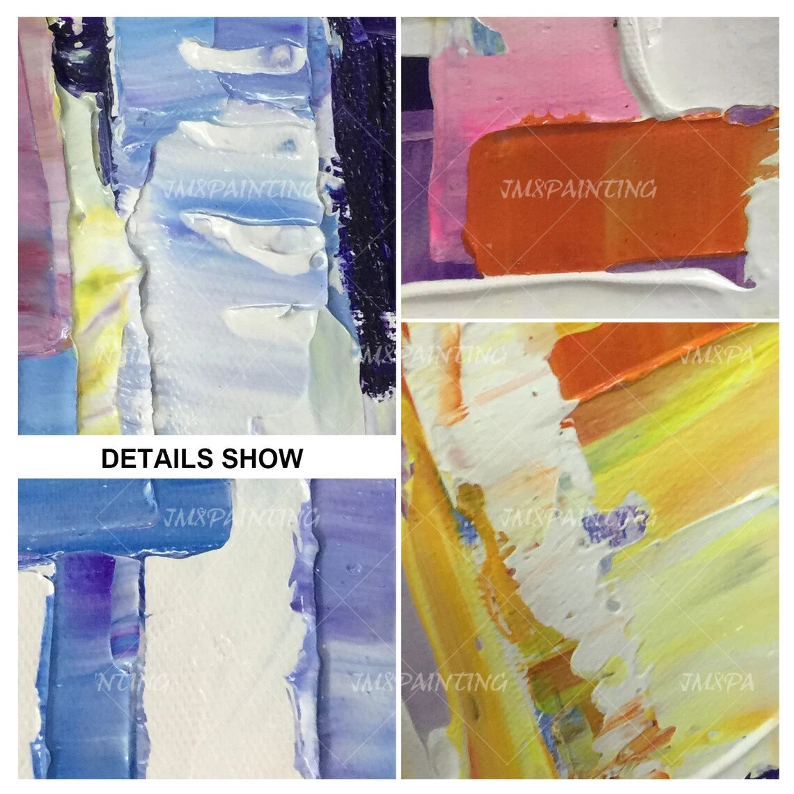 Pintura abstracta de paisaje urbano de Nueva York sobre lienzo, arte de pared pintado a mano Original para dormitorio