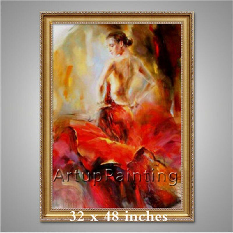 Pintura al &oacute;leo de bailarina flamenca espa&ntilde;ola, pintura al &oacute;leo de mujer latina sobre lienzo de alta calidad, pintada a mano, pintura latina 15