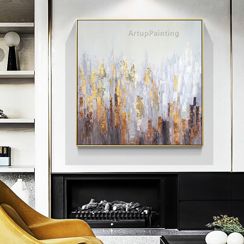 Pinturas al &oacute;leo acr&iacute;licas abstractas Morden grises pintadas a mano sobre lienzo, sala de estar de pared para im&aacute;genes art&iacute;sticas, decoraci&oacute;n del hogar, Quadro