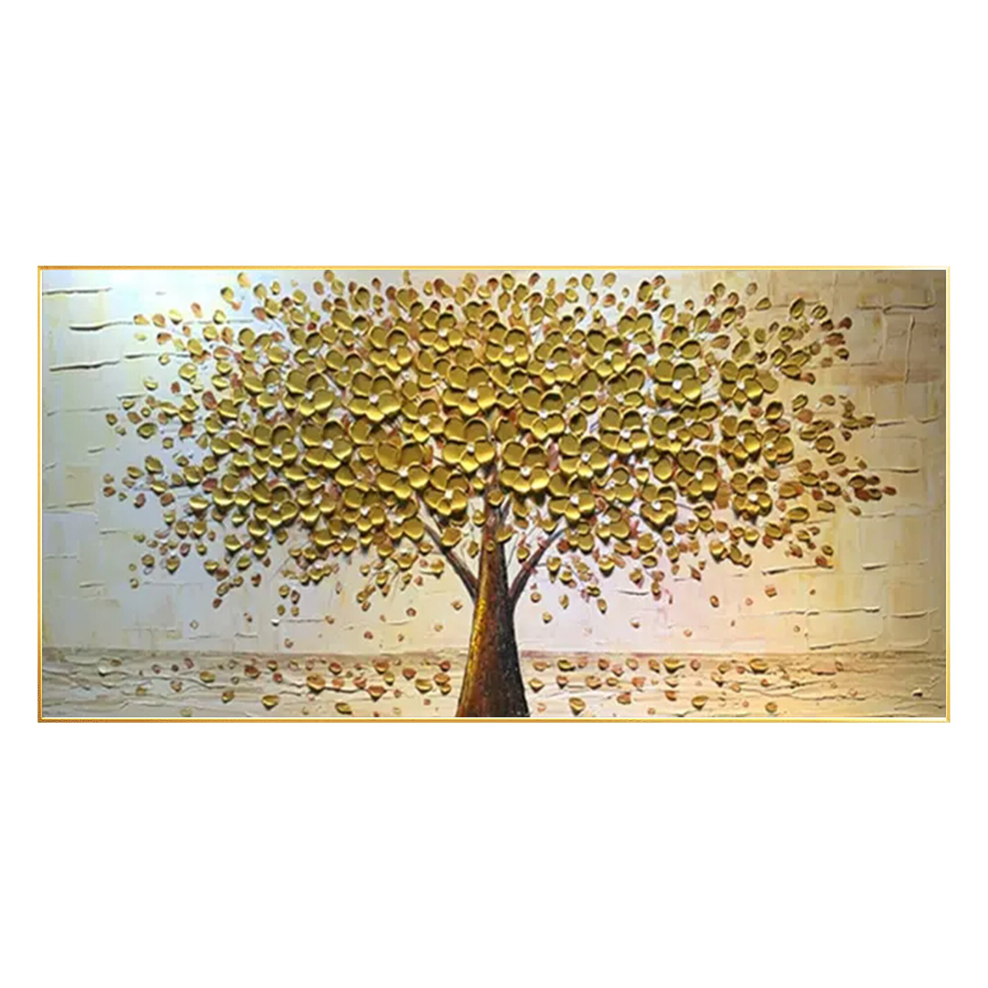 Paleta de pintura de &aacute;rbol texturizado pesado, cuchillo de &Aacute;rbol de Oro, decoraci&oacute;n de Arte de pared Vertical Extra grande