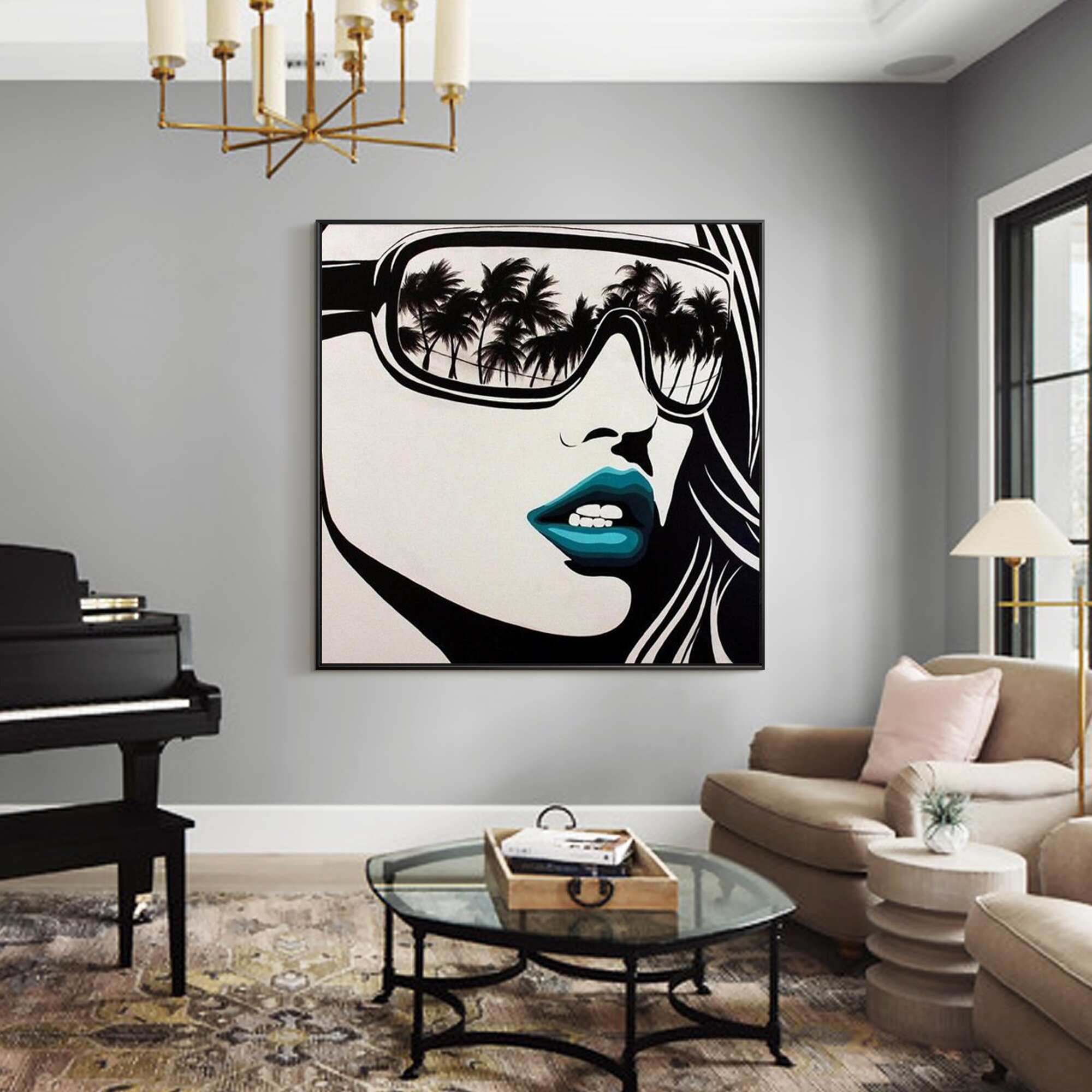 Pintura de grafiti pintada a mano sobre lienzo, retrato de cara de ni&ntilde;a, im&aacute;genes art&iacute;sticas de pared cuadradas para sala de estar, dormitorio, decoraci&oacute;n art&iacute;stica de pared