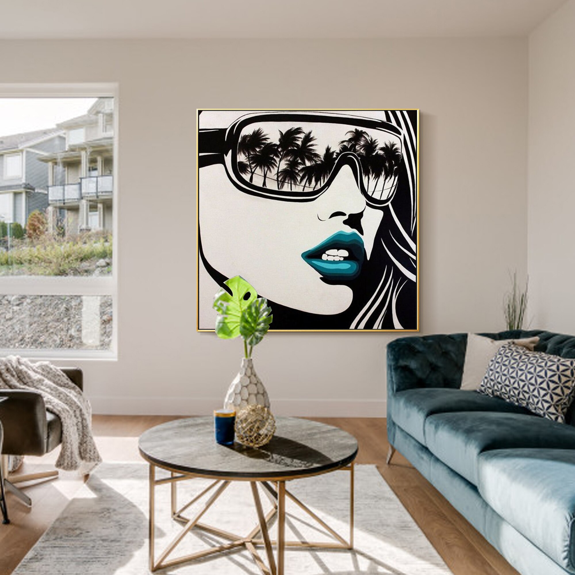 Pintura de grafiti pintada a mano sobre lienzo, retrato de cara de ni&ntilde;a, im&aacute;genes art&iacute;sticas de pared cuadradas para sala de estar, dormitorio, decoraci&oacute;n art&iacute;stica de pared