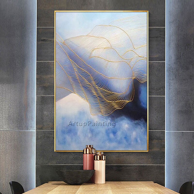 Pintura en lienzo de estilo n&oacute;rdico, pintura acr&iacute;lica, im&aacute;genes art&iacute;sticas de pared abstractas modernas para sala de estar, decoraci&oacute;n del hogar, caudros, decoraci&oacute;n 06