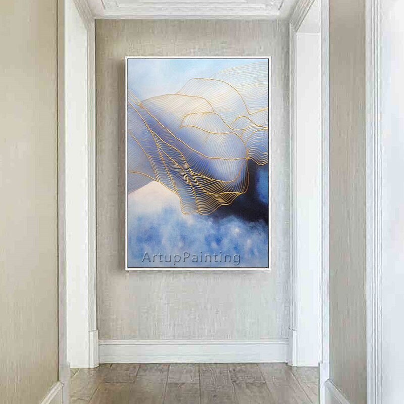 Pintura en lienzo de estilo n&oacute;rdico, pintura acr&iacute;lica, im&aacute;genes art&iacute;sticas de pared abstractas modernas para sala de estar, decoraci&oacute;n del hogar, caudros, decoraci&oacute;n 06