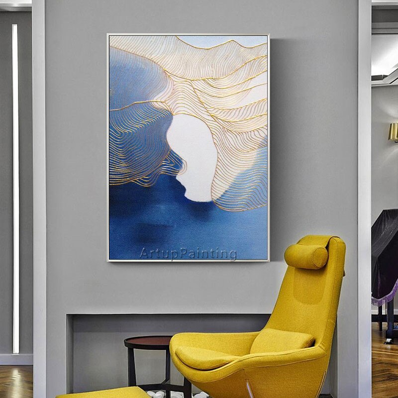 Pintura en lienzo de estilo n&oacute;rdico para decoraci&oacute;n del hogar, pintura acr&iacute;lica, im&aacute;genes art&iacute;sticas de pared abstractas modernas para sala de estar, caudros, 03