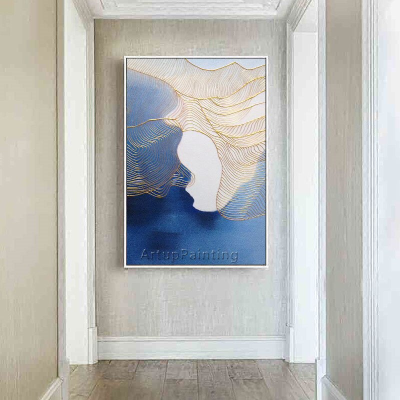 Pintura en lienzo de estilo n&oacute;rdico para decoraci&oacute;n del hogar, pintura acr&iacute;lica, im&aacute;genes art&iacute;sticas de pared abstractas modernas para sala de estar, caudros, 03